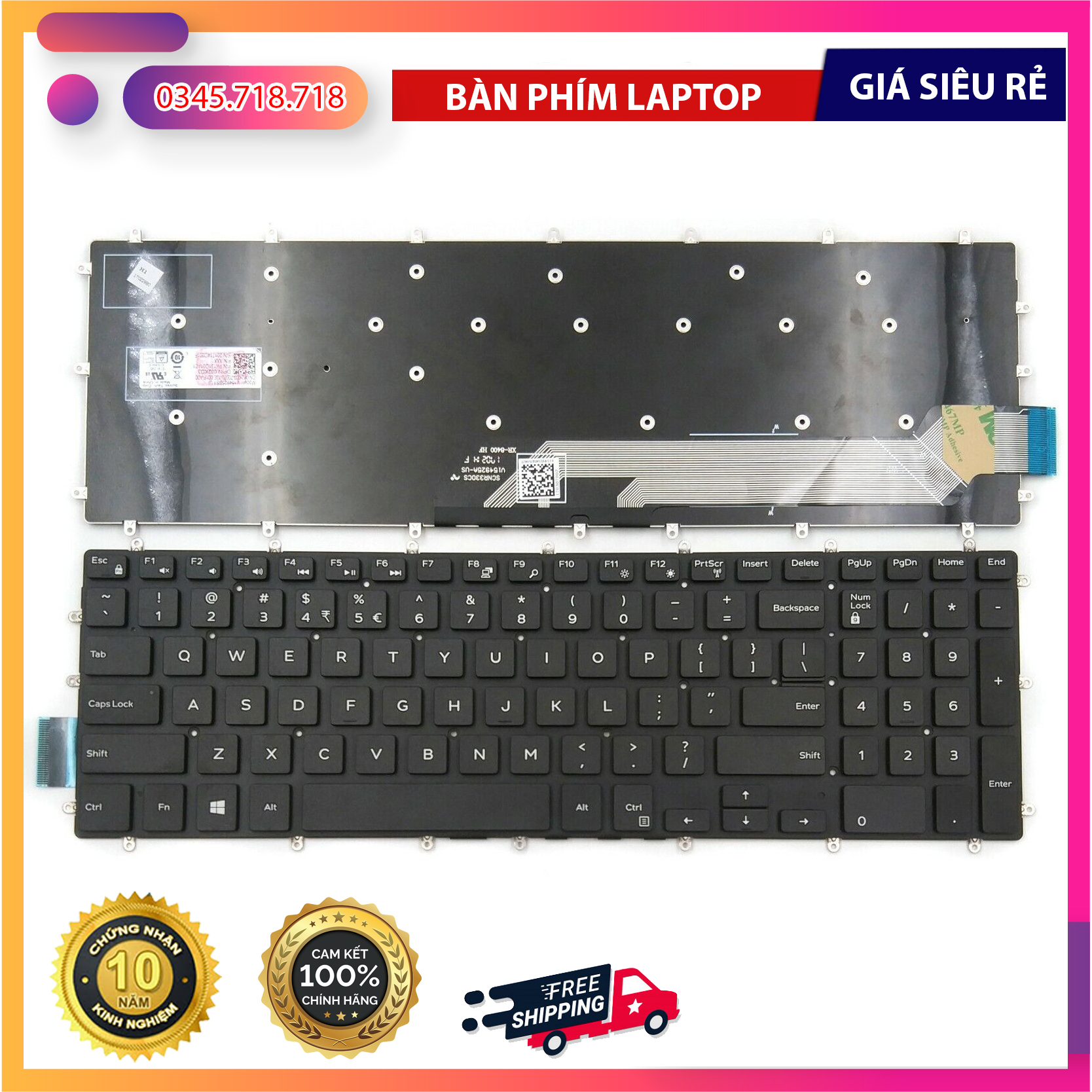 Bàn phím Dell Inspiron 15 7566 5567 7567 5665 5570 5575 ZIN (Cái)