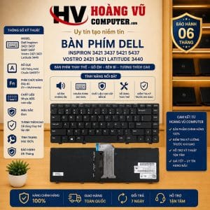 Bàn Phím Dell Inspiron 3421 3437 5421 5437 Vostro 2421 3421 Latitude 3440 - Hoàng Vũ Computer