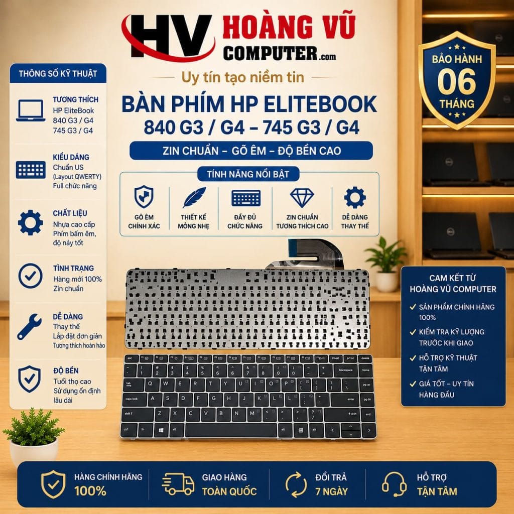 Bàn phím HP Elitebook 840 G3, 840 G4, 745 G3, 745 G4