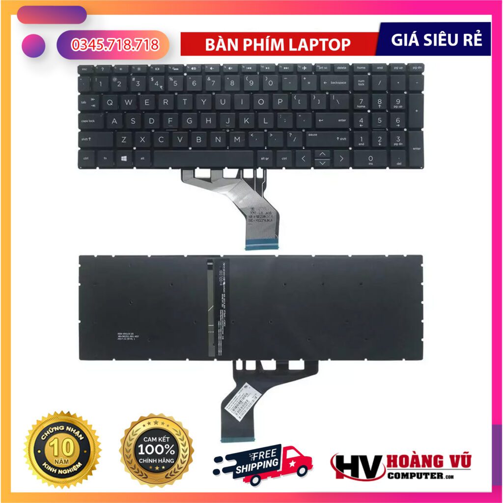 Thiết kế chi tiết của Bàn phím Laptop HP Pavilion 15-cs 15-da 15-db 15-dw 17-by 17-ca