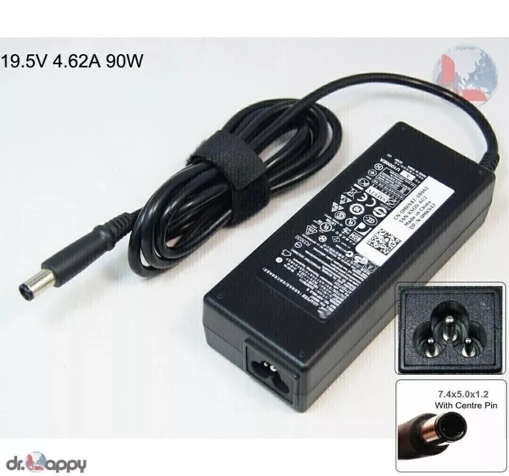 Đầu sạc và chuẩn kết nối của Sạc Dell 19.5V 4.62A 90W 7.4mm 5.0mm Kim Lớn
