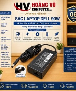 Sạc Dell 19.5V 4.62A 90W 7.4mm 5.0mm Kim Lớn - Hoàng Vũ Computer