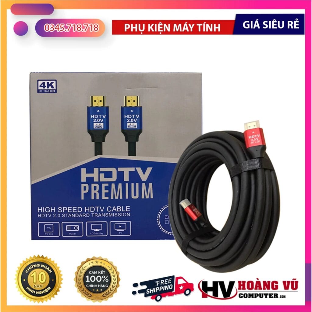 Cáp HDMI 2.0 4K HW19 SL-V19 HDTV – DÂY TRÒN – HÀNG LOẠI HỘP – TRUYỀN TẢI HÌNH ẢNH SẮC NÉT - Hoàng Vũ Computer