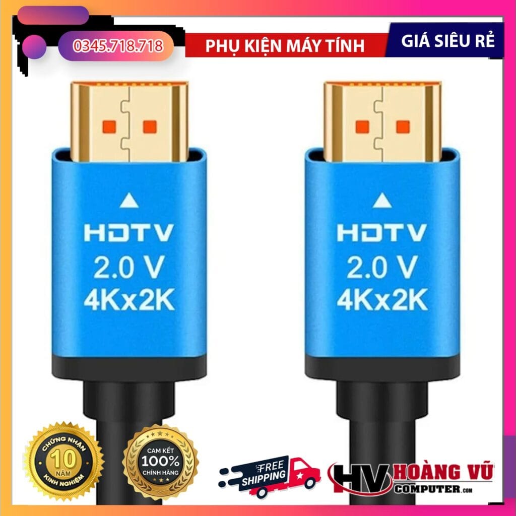 Cáp HDMI 2.0 4K HW19 SL-V19 HDTV – DÂY TRÒN – HÀNG LOẠI HỘP – TRUYỀN TẢI HÌNH ẢNH SẮC NÉT - Hoàng Vũ Computer