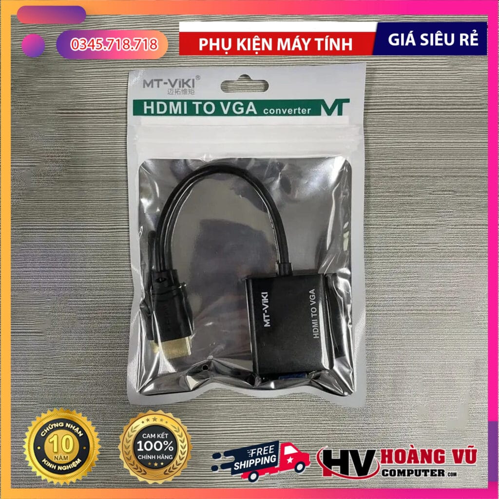 Phụ kiện / đầu kết nối của Cáp Chuyển Đổi HDMI Sang VGA (MT-ViKI) tại Hoàng Vũ Computer