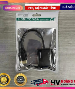 Cáp Chuyển Đổi HDMI Sang VGA MT-VIKI hỗ trợ Full HD 1080p, cắm là dùng, xuất hình ổn định cho màn hình và máy chiếu VGA. Mua uy tín tại Hoàng Vũ Computer Quảng Ngãi.
