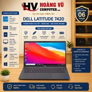 Dell Latitude 7420 Core i5-1135G7 | RAM 16GB | SSD 256GB | Màn Hình 14.0 Inch Full HD – Laptop Doanh Nhân Cao Cấp, Mỏng Nhẹ