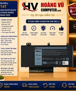 Pin Dell 6MT4T dành cho Latitude E5270, E5470, E5570, E5450, E5550 và Precision 3510 chất lượng cao, thời lượng ổn định, bảo hành uy tín tại Hoàng Vũ Computer Quảng Ngãi.