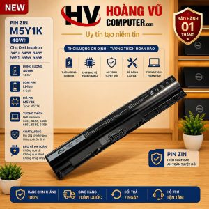 Pin Dell M5Y1K 40Wh Cho Inspiron 3451 3458 5455 5551 5555 5558 Zin - Hoàng Vũ Computer