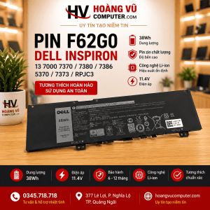 Pin F62G0 cho Dell Inspiron 13 7000 7370 7380 7386 5370 7373 RPJC3 38Wh - Hoàng Vũ Computer