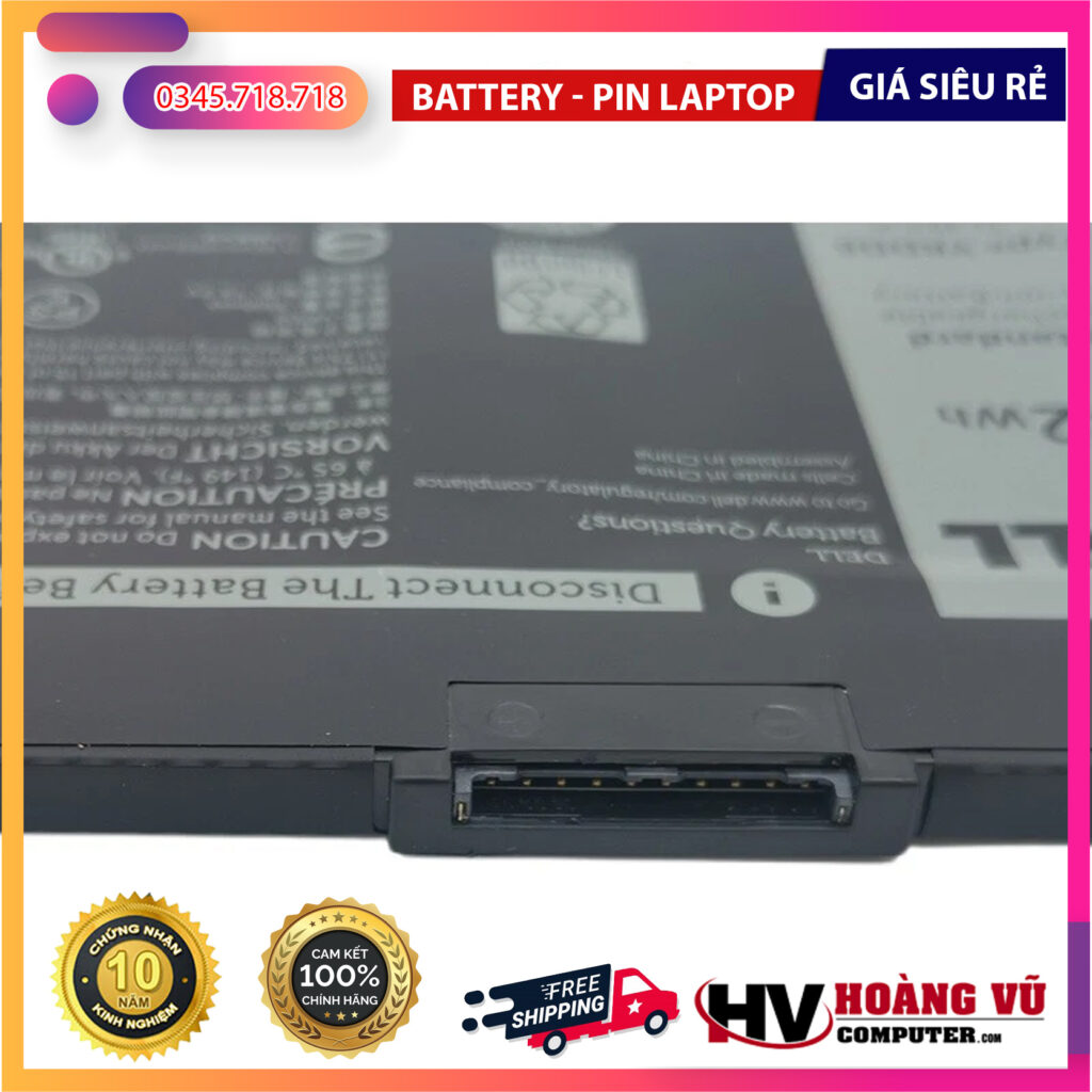 Mặt lưng và độ hoàn thiện của YRDD6 Pin Dell Inspiron 14 5481 5482 5485 5491 3-Cell 42Wh ZIN