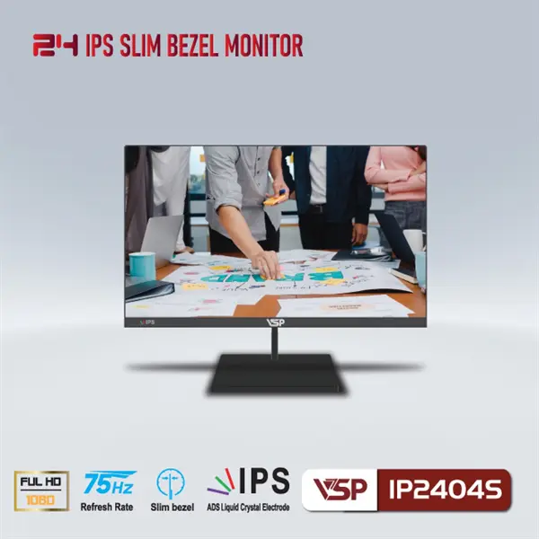 Màn hình VSP IPS Thinking 24inch tràn viền IP2404S Black - Cái
