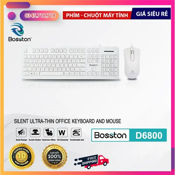 Phụ kiện / đầu kết nối của Chuột vi tính có dây Bosston D6800 Full Trắng - Bộ