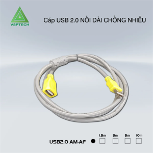 Cáp USB Nối dài VSPTECH 2.0 Chống Nhiễu (10m) - Sợi - Hoàng Vũ Computer