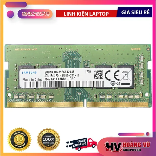 RAM Máy Tính Laptop Bộ Nhớ 8GB 1RX8 PC4-2400T DDR4 2400 MHZ Cái