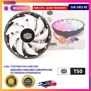 Fan VSP Cooler T50 LED (Tản Topdown 4U, Fan 9cm) - Cái - Hoàng Vũ Computer