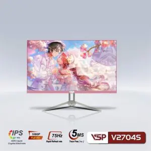 Màn hình phẳng VSP IPS V2704S 27'' Full HD 75Hz Màu Hồng - Cái - Hoàng Vũ Computer