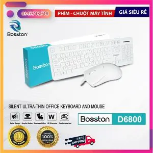 Bộ Phím Chuột Bosston D6800 Full Trắng - Bộ - Hoàng Vũ Computer