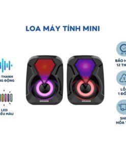 Loa máy tính E-1053, Loa vi tính mini để bàn âm thanh siêu trầm có đèn led đổi màu cực chất âm thanh mạnh mẽ - Cái