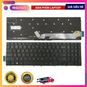 Bàn phím Dell Inspiron 15 7566 5567 7567 5665 5570 5575 ZIN LED - Hoàng Vũ Computer