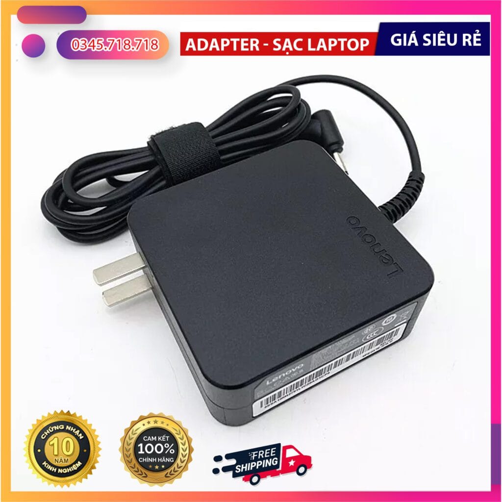 Tem thông số công suất của Sạc Laptop chính hãng | Bộ đổi nguồn Lenovo 65W Đầu ra 20V3.25A Cổng hình trụ 4.0mm ADLX65CLGC2A