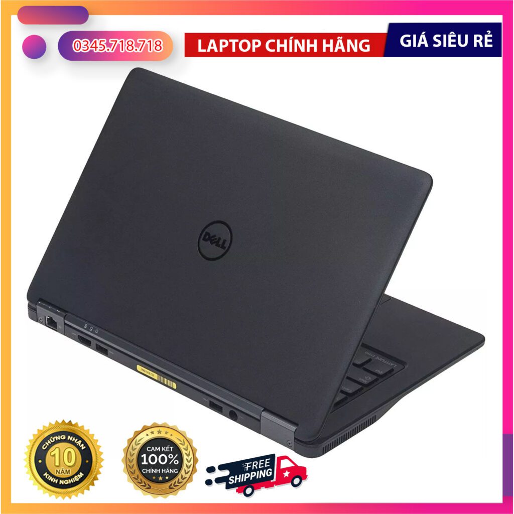 Khu vực bàn phím / cổng kết nối của Laptop Dell Latitude 7250 12.5 inch – Core i5 | Core i7 - thiết bị kinh doanh giá rẻ với thời lượng pin tốt