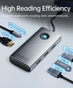 Hub Bộ Chia Cổng ORICO USB 3.0 RJ45 PD100W 4K60Hz HDMI USB 3.0 type C 11 trong 1 Cho Macbook Pro / Air 12 Hub Bộ Chia Cổng ORICO USB 3.0 RJ45 PD100W 4K60Hz HDMI USB 3.0 type C 11 trong 1 Cho Macbook Pro / Air