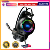 Tai nghe gaming WANGMING WM 9800 – Âm thanh vòm 7.1, LED RGB cực chất, kết nối USB, micro lọc ồn, thiết kế đen – hồng thời trang. Mua chính hãng tại Hoàng Vũ Computer.