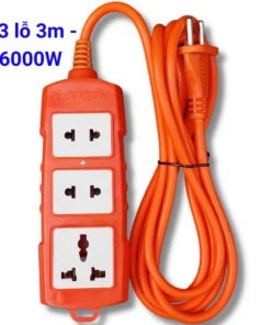 ⚡ Ổ Cắm Điện Dây Dài 3M (3 Ổ Cắm) & 5M (4 Ổ Cắm) Chịu Tải 6000W Chống Cháy – Dây Đồng – Siêu Bền