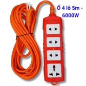⚡ Ổ Cắm Điện Dây Dài 3M (3 Ổ Cắm) & 5M (4 Ổ Cắm) Chịu Tải 6000W Chống Cháy – Dây Đồng – Siêu Bền