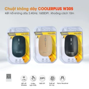 Chuột Không Dây Coolerplus CPM-W305 – Nhẹ, Êm, Siêu Tiết Kiệm Pin