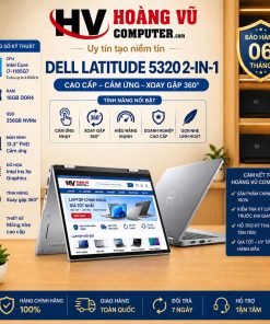 Dell Latitude 5320 2-in-1 i7-1185G7, RAM 16GB onboard, SSD 256GB NVMe, màn hình 13.3 inch FHD cảm ứng, xoay gập 360°, Iris Xe, Thunderbolt 4. Laptop doanh nghiệp gọn nhẹ cho văn phòng, học tập và di động.