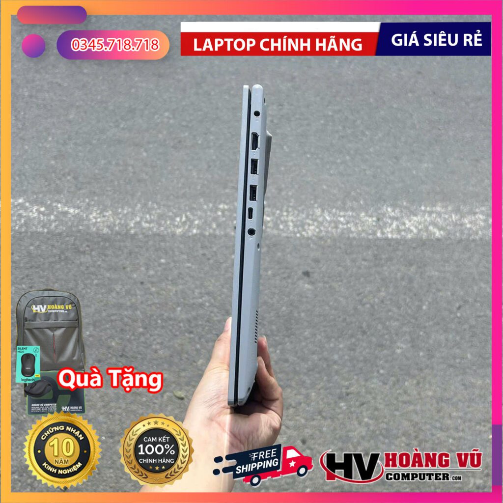 Mặt lưng và độ hoàn thiện của Laptop Asus Vivobook 16 X1605VA - MB360W (i5 1335U, 16GB, 512GB, WUXGA, Win11)