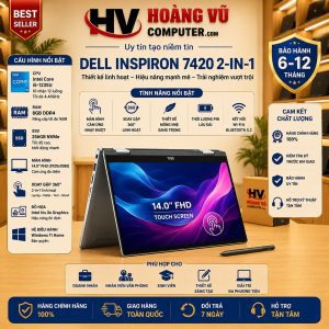 Ảnh tổng thể Dell Inspiron 7420 2-in-1 Core i5-1235U | RAM 8GB | SSD 256GB | Màn Hình 14.0 Inch FHD Cảm Ứng Xoay Gập 360°