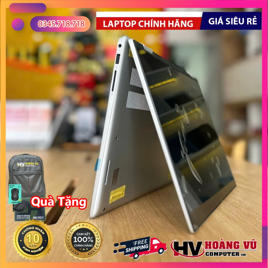Mặt lưng và độ hoàn thiện của Dell Inspiron 7420 2-in-1 Core i5-1235U | RAM 8GB | SSD 256GB | Màn Hình 14.0 Inch FHD Cảm Ứng Xoay Gập 360°