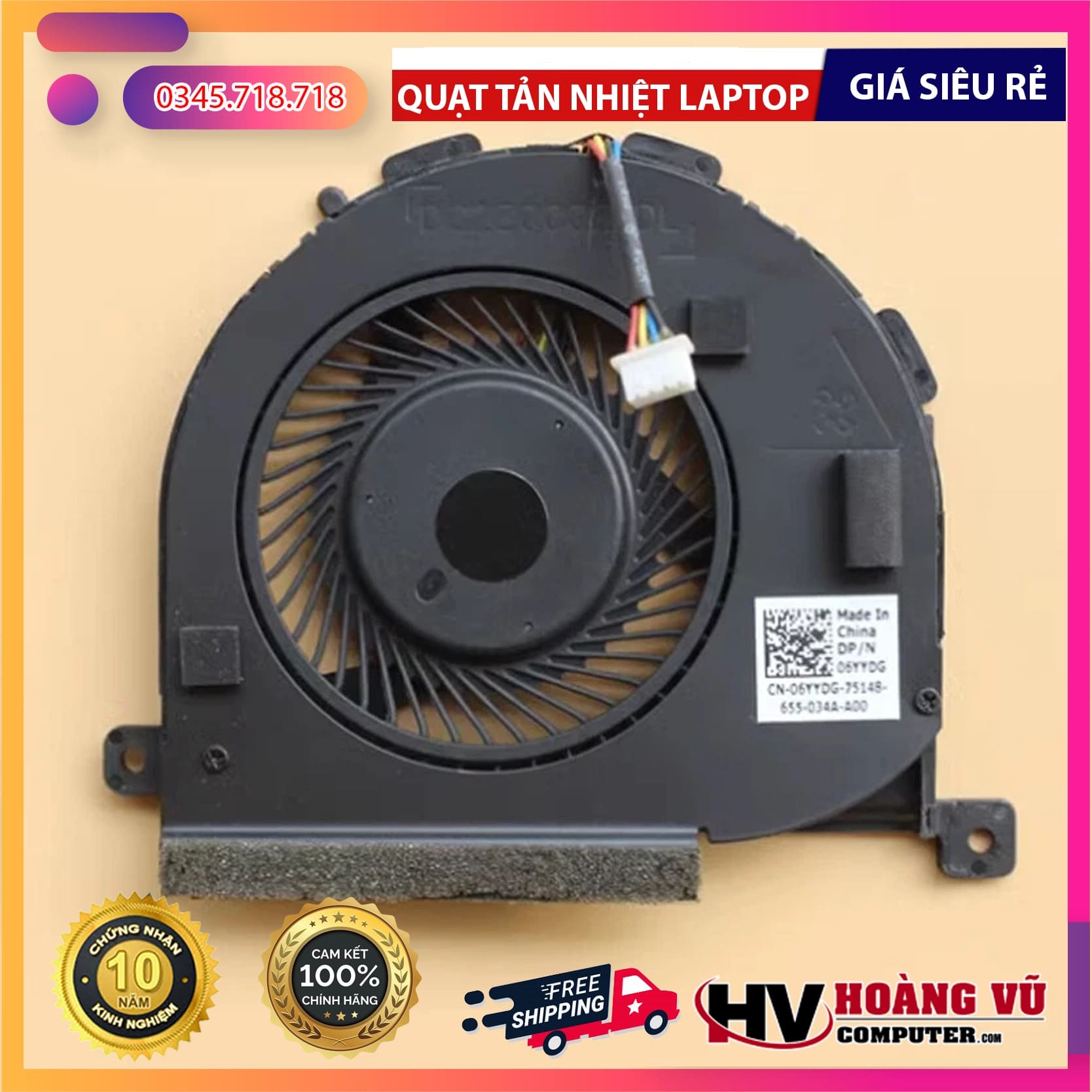 FAN – QUẠT TẢN NHIỆT LAPTOP DELL LATITUDE 14 E5450 – 06YYDG / 6YYDG 4 FAN – QUẠT TẢN NHIỆT LAPTOP DELL LATITUDE 14 E5450 – 06YYDG / 6YYDG