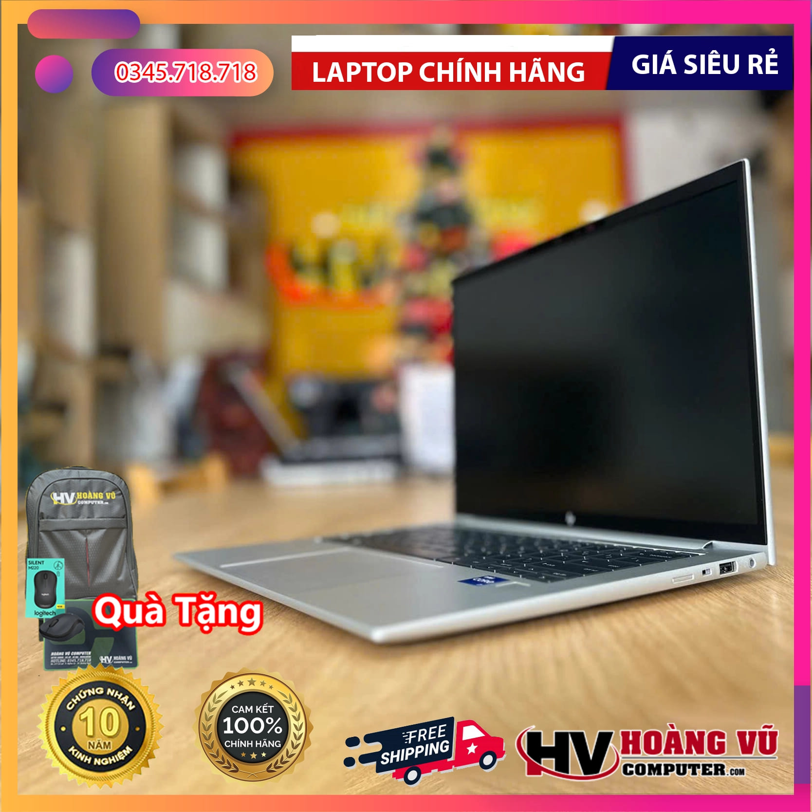 HP EliteBook 1040 G10 | Laptop Doanh Nhân Cao Cấp Siêu Nhẹ | Hoàng Vũ Computer 4 HP EliteBook 1040 G10 trang bị Intel Core Gen 13, màn hình 14” 16:10 cao cấp, thiết kế siêu nhẹ, bảo mật HP Wolf Security. Có sẵn tại Hoàng Vũ Computer.