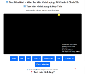 Screen test tool for laptops and PCs