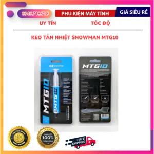 Keo tản nhiệt CPU Snowman MTG10 10g – dẫn nhiệt 14.3W/m·K, hàng fullbox, dễ tra, tản nhiệt hiệu quả. Mua uy tín tại Hoàng Vũ Computer.