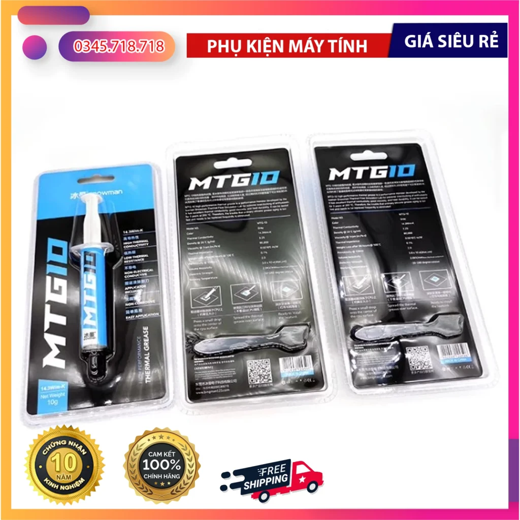Khu vực kết nối của KEO TẢN NHIỆT CPU SNOWMAN MTG10 10G – DẪN NHIỆT 14.3W/M·K – HÀNG FULLBOX