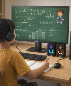 Combo PC Dell Vostro 3681 i5-10505, RAM 8GB, SSD 256GB NVMe, màn Hikvision 21.5 inch FHD 100Hz, kèm phím chuột DareU và loa E-1046 LED. Bộ máy tính bàn full set mạnh mẽ, giá tốt tại Hoàng Vũ Computer.