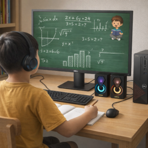 Combo PC Dell Vostro 3681 i5-10505, RAM 8GB, SSD 256GB NVMe, màn Hikvision 21.5 inch FHD 100Hz, kèm phím chuột DareU và loa E-1046 LED. Bộ máy tính bàn full set mạnh mẽ, giá tốt tại Hoàng Vũ Computer.