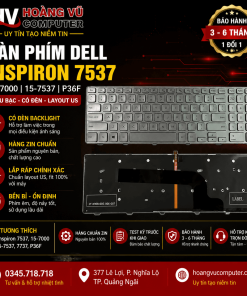 Bàn phím Dell Inspiron 7537 7737 P36F zin bạc có LED Quảng Ngãi – gõ êm, thay nhanh, giá tốt tại Hoàng Vũ Computer.