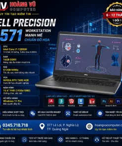 Dell Precision 3571 Core i7-12800H Ram 16GB SSD 512GB VGA RTX T600 4GB Màn 15.6 FHD - Hoàng Vũ Computer