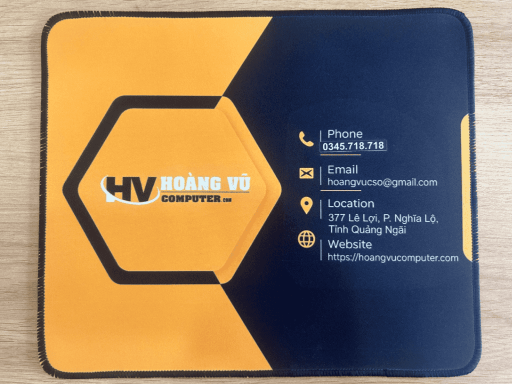Thiết kế chi tiết của Lót chuột Hoàng Vũ 25x30 3mm Vàng đen