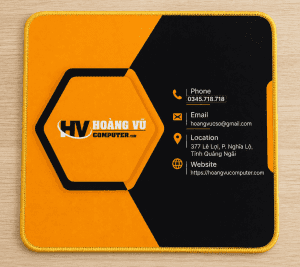 Ảnh thực tế Lót chuột Hoàng Vũ 25x30 3mm Vàng đen