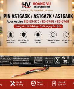 Pin AS16A5K AS16A7K AS16A8K Acer Aspire E15 Quảng Ngãi – pin zin, dùng bền, thay nhanh tại Hoàng Vũ Computer.