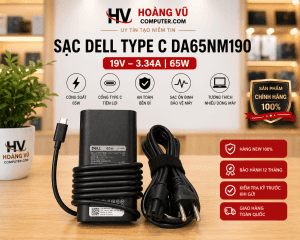 Sạc Dell Type-C 65W DA65NM190 Quảng Ngãi – sạc nhanh, ổn định, chính hãng, bảo hành tốt tại Hoàng Vũ Computer.