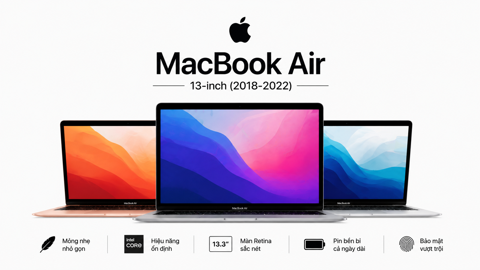 Thanh Logo MacBook Air 13-inch (2018–2022) – Zin Đẹp, Thay Thế Chuẩn, Thẩm Mỹ Cao