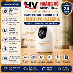 Camera wifi trong nhà quay quét 3MP IMOU IPC-A32EP-L - Hoàng Vũ Computer